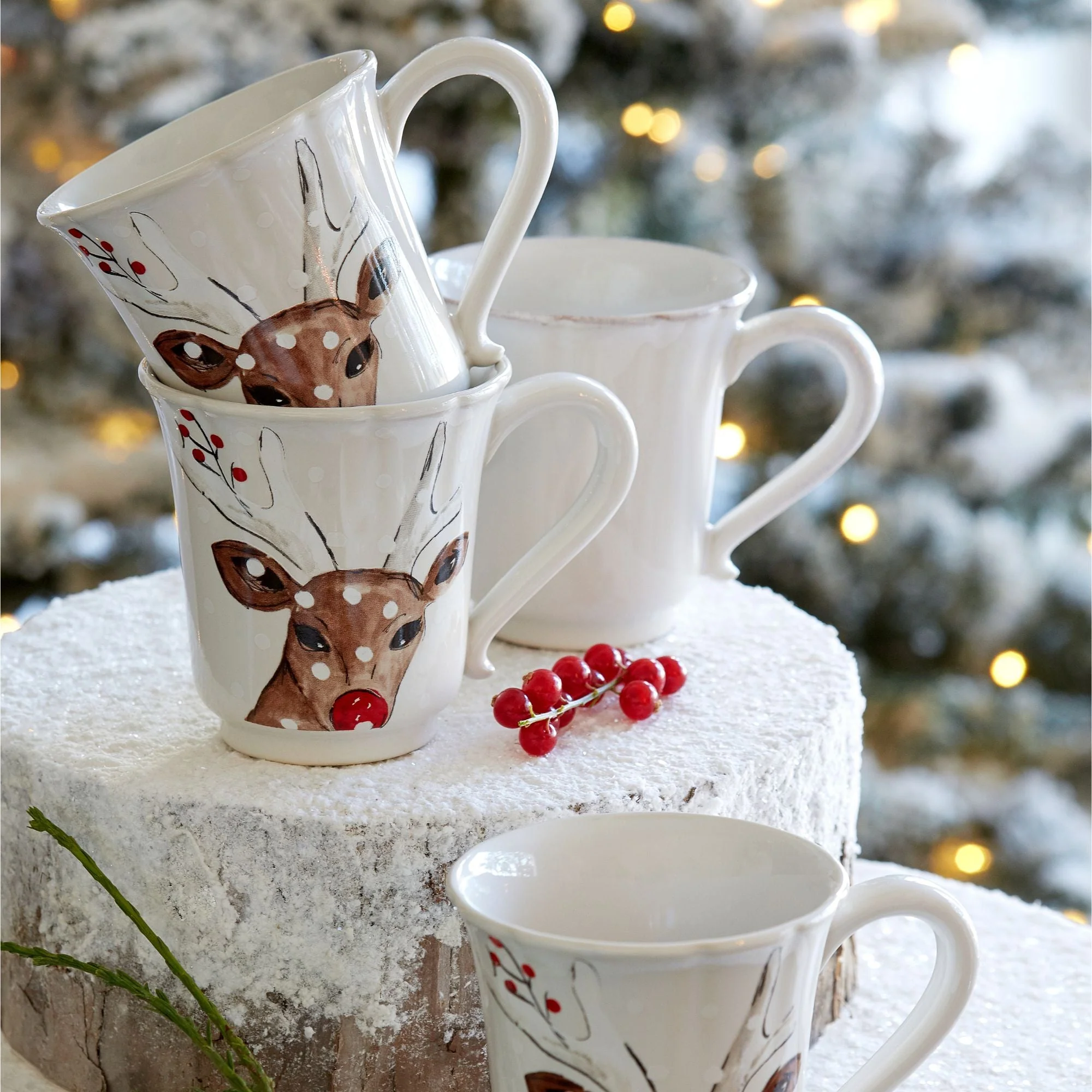 Set of 6 Mug Deer Friends, Casafina by COSTA NOVA