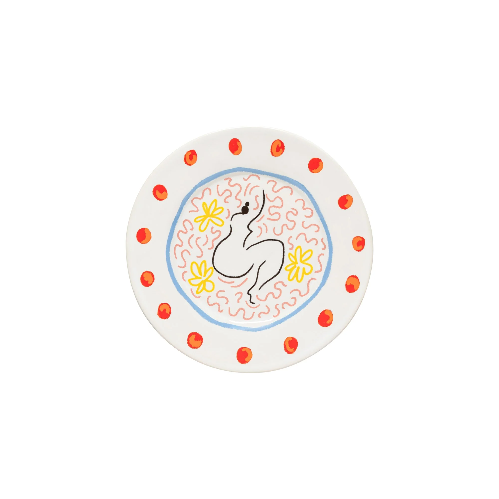 Set of 6 Salad/Dessert Plate Lady Summer Bliss
